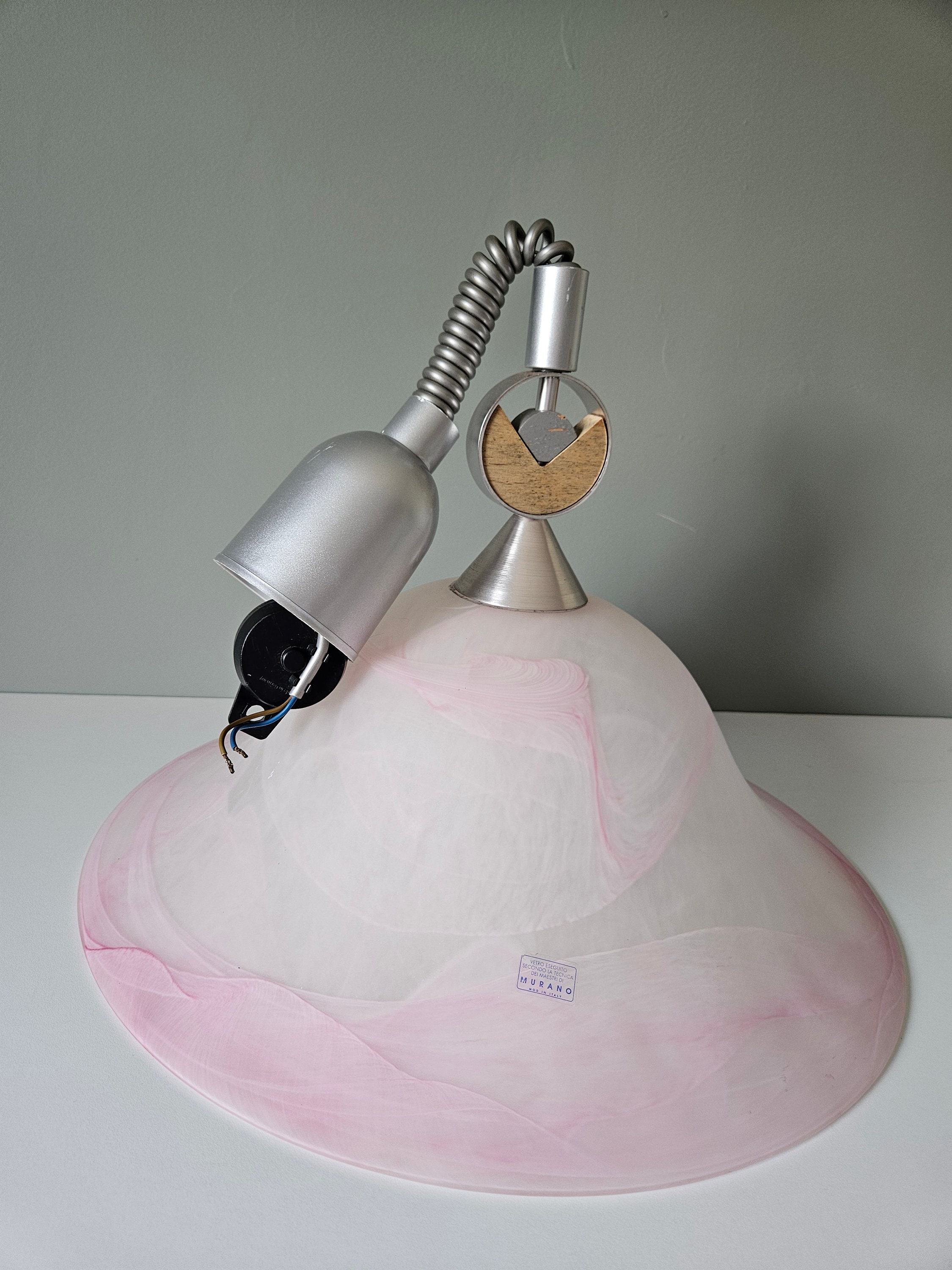 ヴィンテージ ムラーノガラス ペンダントライト：イタリア風渦巻き