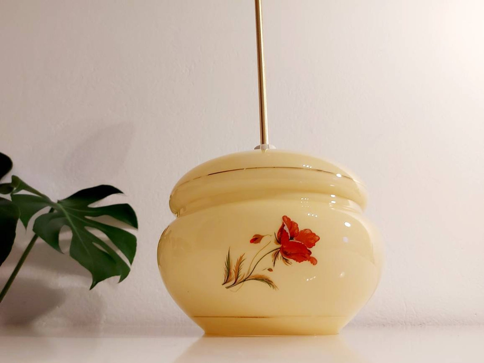 Art Deco Pendant Light / Mid Century Modern Pendant Lamp / - Etsy