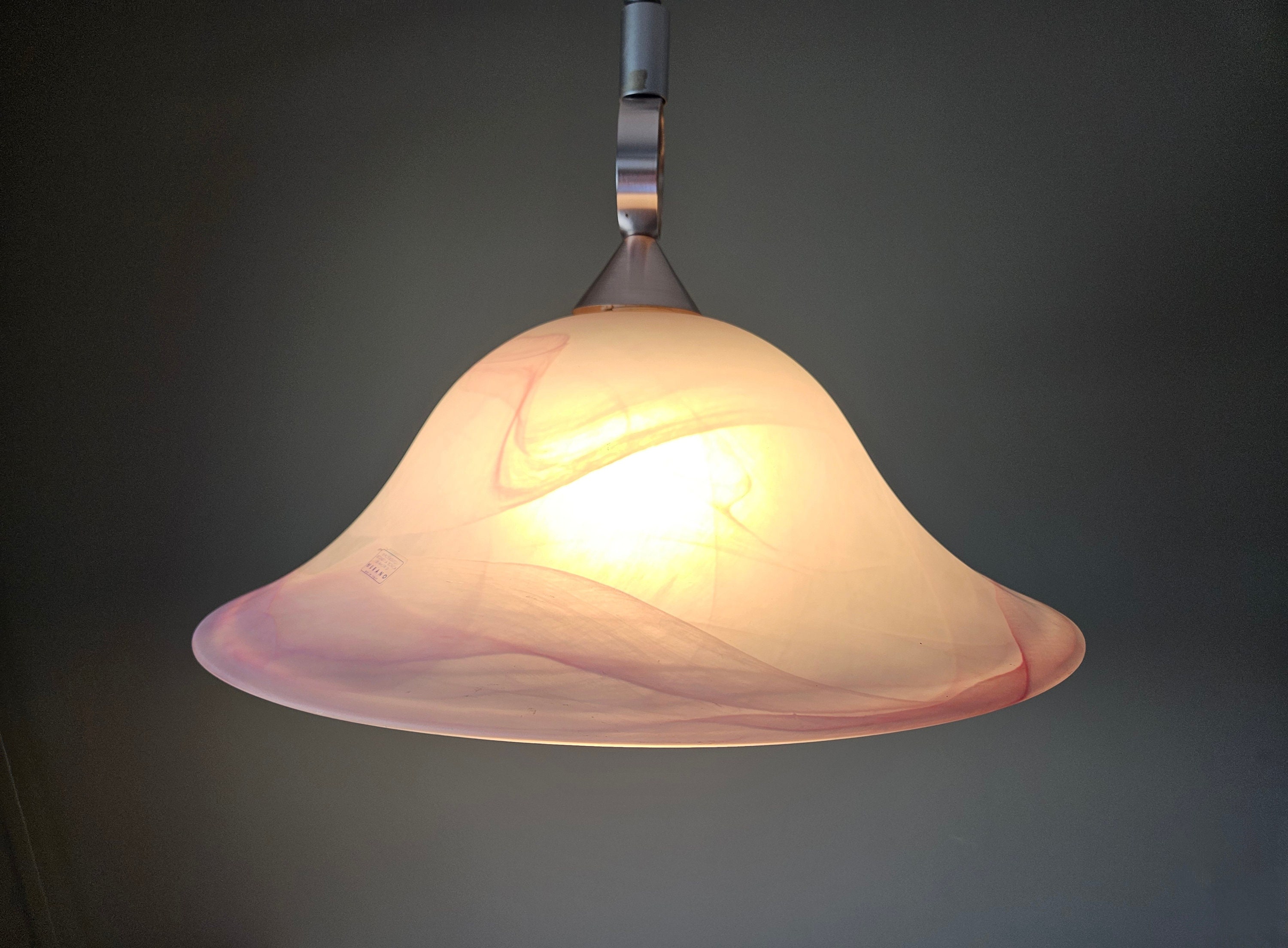 ヴィンテージ ムラーノガラス ペンダントライト：イタリア風渦巻き