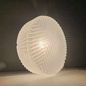 Large 9.8&quot; Vintage Glass Flush Mount Ceiling Light / Frosted Glass Wall Lamp / Mid century Plafoniere / Glass Sconce / Vintage Decor
