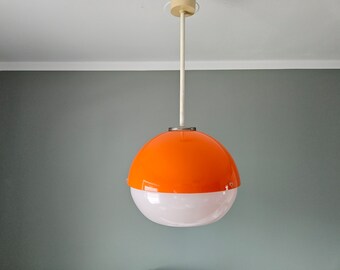 Vintage Pendant Light, Retro Light Fixture, Hanging Lamp, Ceiling lamp, Meblo Guzzini Style, 70's, Space Age, Mid Century, Orange Lamp