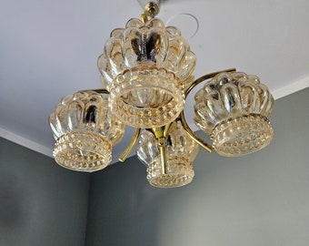 Vintage kroonluchter/plafondlamp/Mid Century moderne lamp/lichtarmatuur/Helena Tynell stijl/MCM/Cottage Core stijl hanglamp