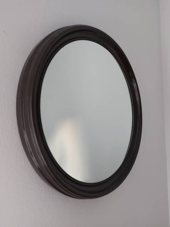 Accent Decor Wall Mirrors Round Plastic Frames Gold Black MCM Vtg Set of 2  9
