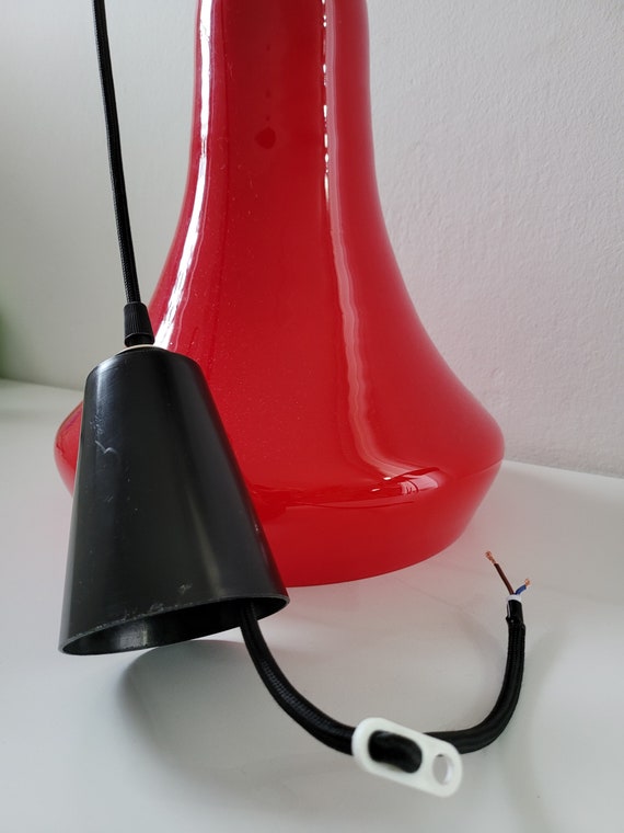 ヴィンテージレッドガラスペンダントライト：ミッドセンチュリーモダン