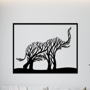 Elefante grandes colmillos arte de pared svg,dxf, EPS,AI y archivos PDF.archivo de corte de plasma, arte de pared dxf, archivos cortados por láser, archivos Glowforge, panel svg
