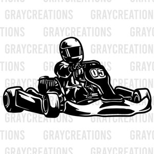 Wyścigi gokartów svg / gokart racer clip art png / projekt szybkiego kierowcy