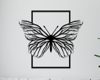 Butterfly wall art svg,dxf, EPS,AI and PDF files.plasma cut file,wall art dxf,laser cut files,Glowforge files, Butterfly panel svg
