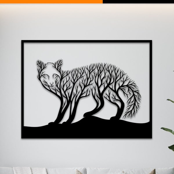 Fox wall art svg,dxf, EPS,AI and PDF files.plasma cut file,wall art dxf,laser cut files,Glowforge files,cute animal panel svg