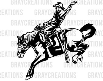 Rodeo Svg | Cowboy Svg | Western Cowboy Riding Horse svg | Rodeo Cowboy Svg | Horse Svg | Rodeo Png | Cricut & Silhouette | Png