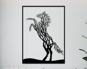 Horse wall art svg,dxf, EPS,AI and PDF files.plasma cut file,wall art dxf,laser cut files,Glowforge files, Horse panel svg