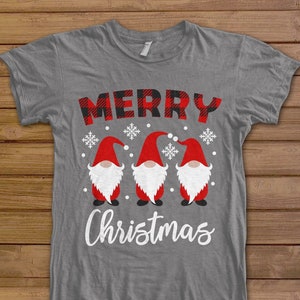 Cute Gnomies Svg/ Merry Christmas Svg/ Christmas Gnomes Svg/ Buffalo Plaid/ Kids Funny Christmas Shirt Svg File for Cricut & Silhouette