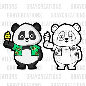 niedlich, Baby, Panda, Eis, svg,png,farbig,clipart,vektor schneiden,printable,digital,T-shirt design,sommer tiere