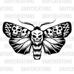 Death Head Moth Geo SVG | Deaths Head Hawkmoth | Skull Moth Svg | halloween Svg | gothic witchy Svg | Printables Clipart Vector Png