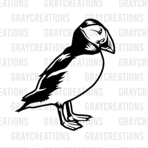 Atlantic puffin bird svg , puffin clip art , puffin bird png , printable , cricut file , bird portrait , cute bird , cute puffin