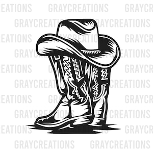 Cowboy boots svg | Cowboy hat Rodeo Lasso | Cowgirl boot |Western boots svg | Western shoes Svg | Cricut & Silhouette | Printable | Png