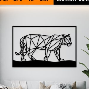 geometric tiger wall art svg,dxf, EPS,AI , PDF files.plasma cut file,wall art dxf,laser cut files,Glowforge files,tiger panel svg