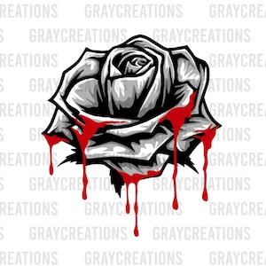 druipende roos, SVG, PNG, PDF, clip art, afdrukbare, bloem, infuus, bloed cricut bestand, vector snijden, gekleurd, ontwerp, t-shirt ontwerp