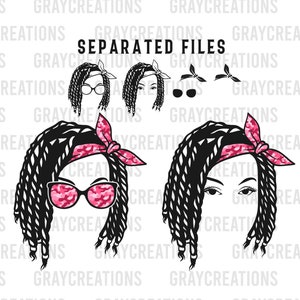 afro woman twist braid hair style bundle svg/ black woman svg / black girl magic svg / pink camouflage glasses and headband/mom life svg