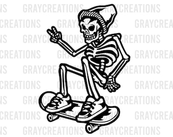 Skelet skateboarden SVG | Dood schedel skateboard SVG | Skelet SVG | Skater Skate Ride-trucs | Skateboarden Svg-bestanden | Png Eps-Ai