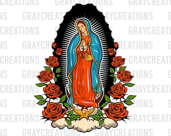 Virgin Mary png full colored  T-shirt design / Mama Mary svg/ Our lady of Guadalupe svg