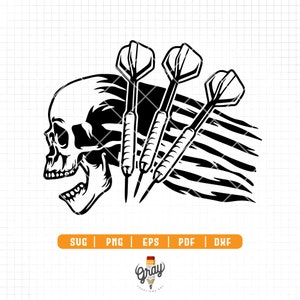 Us Skull Dartboard Svg | Dart Game SVG | Skull Svg | Dart Target SVG | Darts Svg | Dartboard Svg | Dart Svg Files for Cricut | Png dxf Eps