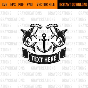hammerhead shark / nautical clip art svg / Anchor png