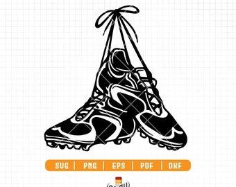Soccer shoes svg,  football shoes svg , hanging shoes svg , soccer clip art, cricut ,silhouette ,printable ,png pdf eps dxf, rugby shoes svg