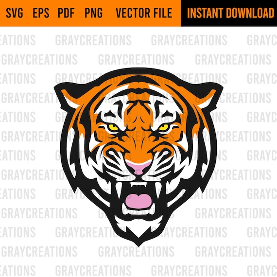 Tiger Face Svg /tiger Eyes Svg / Wild Animal Clip Art /fierce Tiger Svg /1  Full Colored File and 1 Monotone File Design - Etsy
