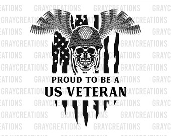 Veterano degli Stati Uniti in formato SVG, soldato veterano in formato SVG, testa del cranio del soldato in formato SVG, ali d'aquila in formato SVG, bandiera americana in formato SVG
