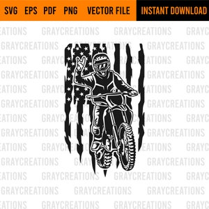 Amerikaanse motorcross SVG/distressed vlag SVG/ons motorracen SVG