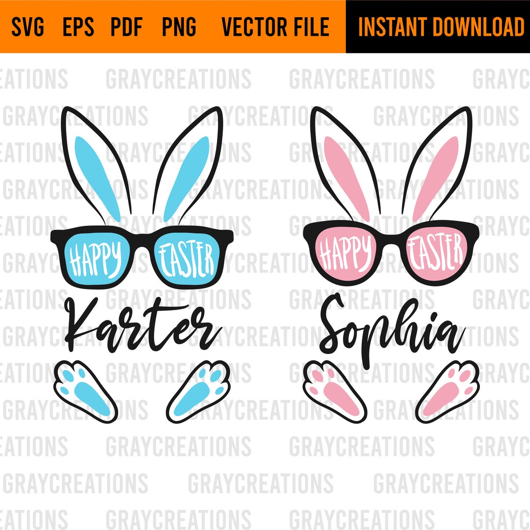 Easter Bunny Bundle Svg / Cute Boy and Girl Bunny Svg /bunny With ...