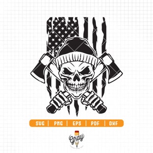 US Lumberjack skull,Lumberjack Axe svg,crossed axe, lumberjack sports ,logging clip art , printable ,cricut ,silhouette,png pdx dxf eps