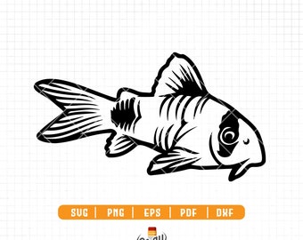 Cory Catfish svg  , cute fish svg, aquarium fish, cricut,silhouette, fish clip art , pdf eps dxf png, fishing ,cute pet, aquascape
