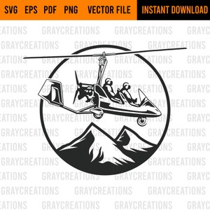 Gyrocopter svg / gyrocopter pilot svg/aviation clip art svg