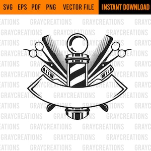 Barbershop svg / vintage barber pole svg / hairstylist clip art cut file