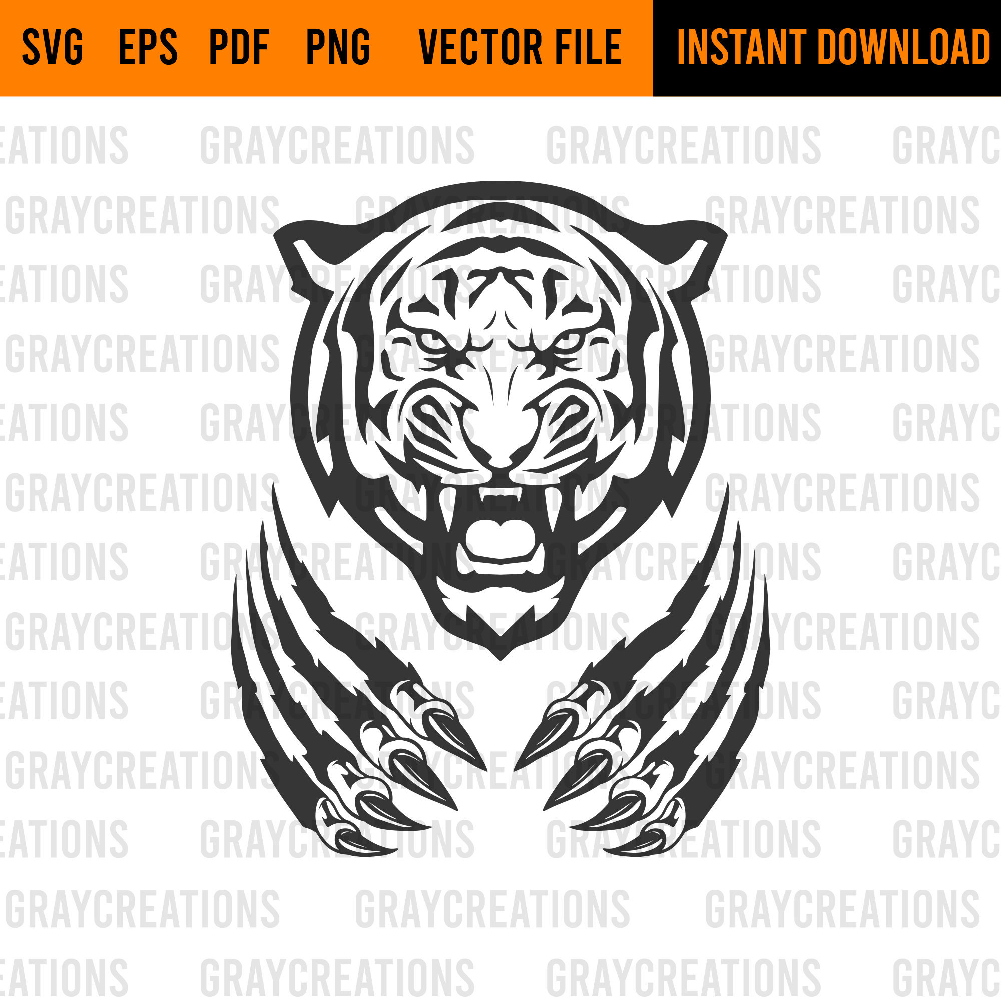 Tiger with claw scratch svg /tiger face svg / wild animal Etsy