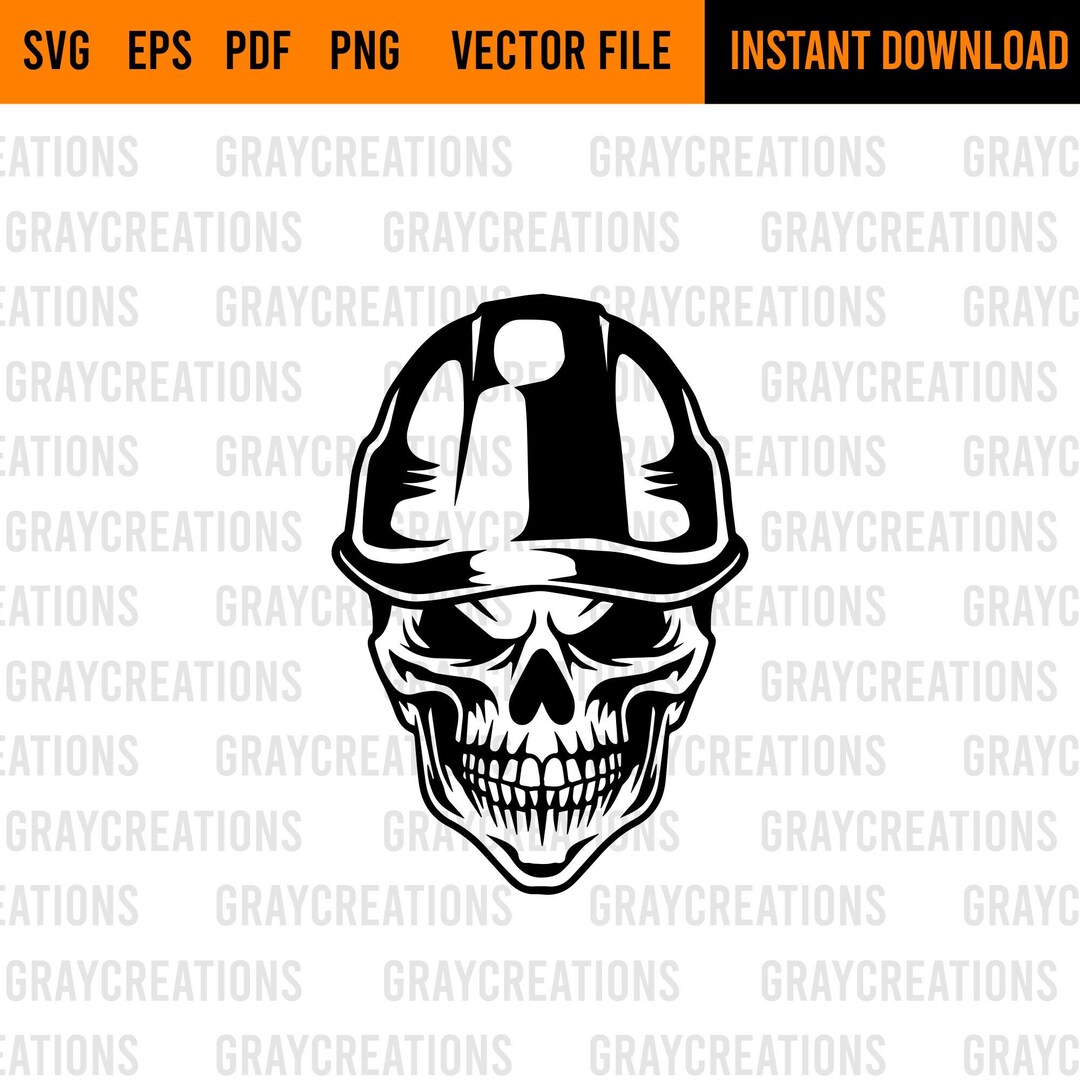 Skull With Hard Hat SVG Construction Svg Engineer SVG Construction T