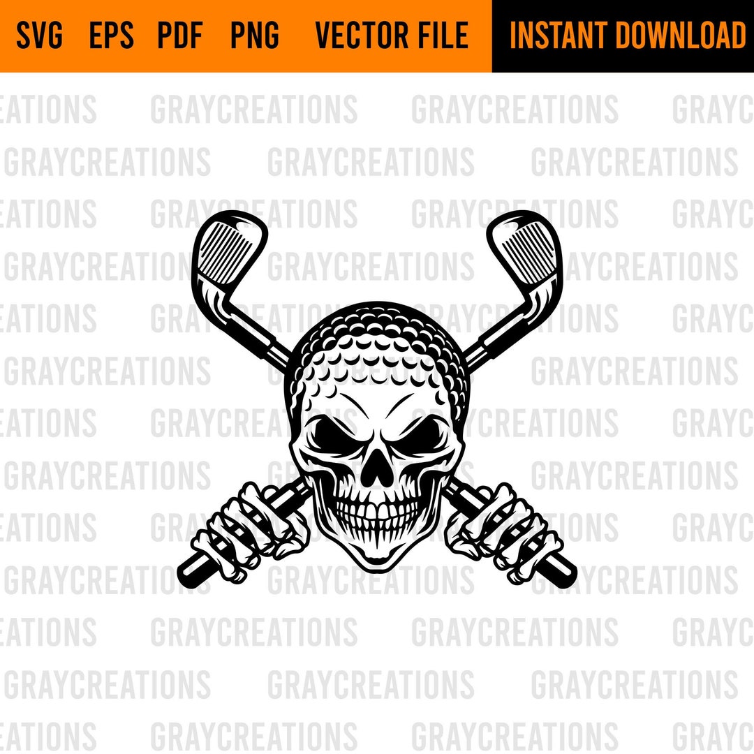 Golf Skull Svg Skull Svg Golf Svg Golf Clipart Golf Master Svg Skull