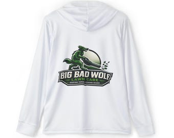 Men's Sports Warmup Hoodie: Big Bad Wolf Lawn Care