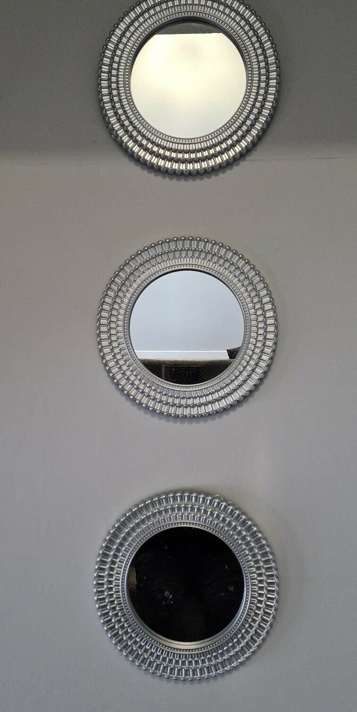 Three Round Moroccan Silver Mirrors Wall Mounted Home Décor Etsy