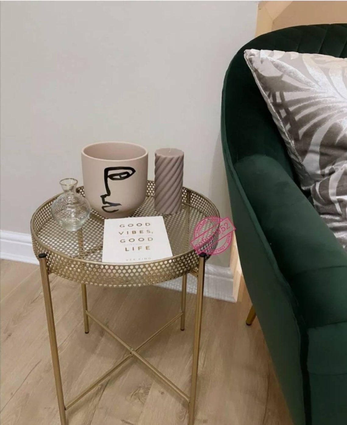 Modern New Style Gold Tray Round Metal Side Table With Etsy