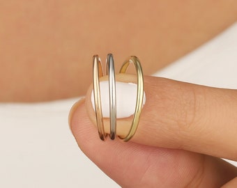 Delikatny, minimalistyczny, prosty, prosty pierścionek 18K, delikatny ślubny pierścionek z cienkiej obrączki ze złota 14K, pierścionek ślubny ze stosu 1,5 mm, cienki złoty pierścionek, malutki pierścionek