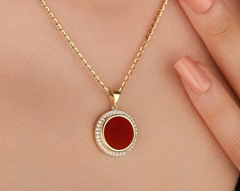 Carnelian Handmade Delicate Necklace Jewelry, Women Gold Genuine Carnelian Pendant, Natural Healing Carnelian Raw Crystal Chic Necklace