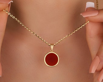 Dainty Carnelian Handmade Necklace Jewelry, Elegant Women Gold Genuine Carnelian Pendant, Natural Healing Carnelian Raw Crystal Necklace