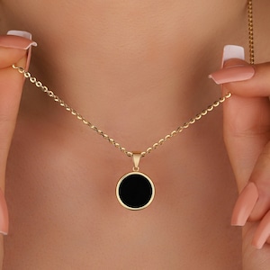 Handmade Black Onyx Pendant Necklace, Dainty Black Onyx Necklace Jewelry, Raw Natural Black Stone Necklace, Daily use Trendy Necklace