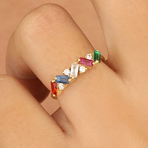 Women Birthstone Rings, Personalized Family Rings, Initial Personalized Birthstone Ring, Elegant Family Ring, Gift For Her, Mom Gifts