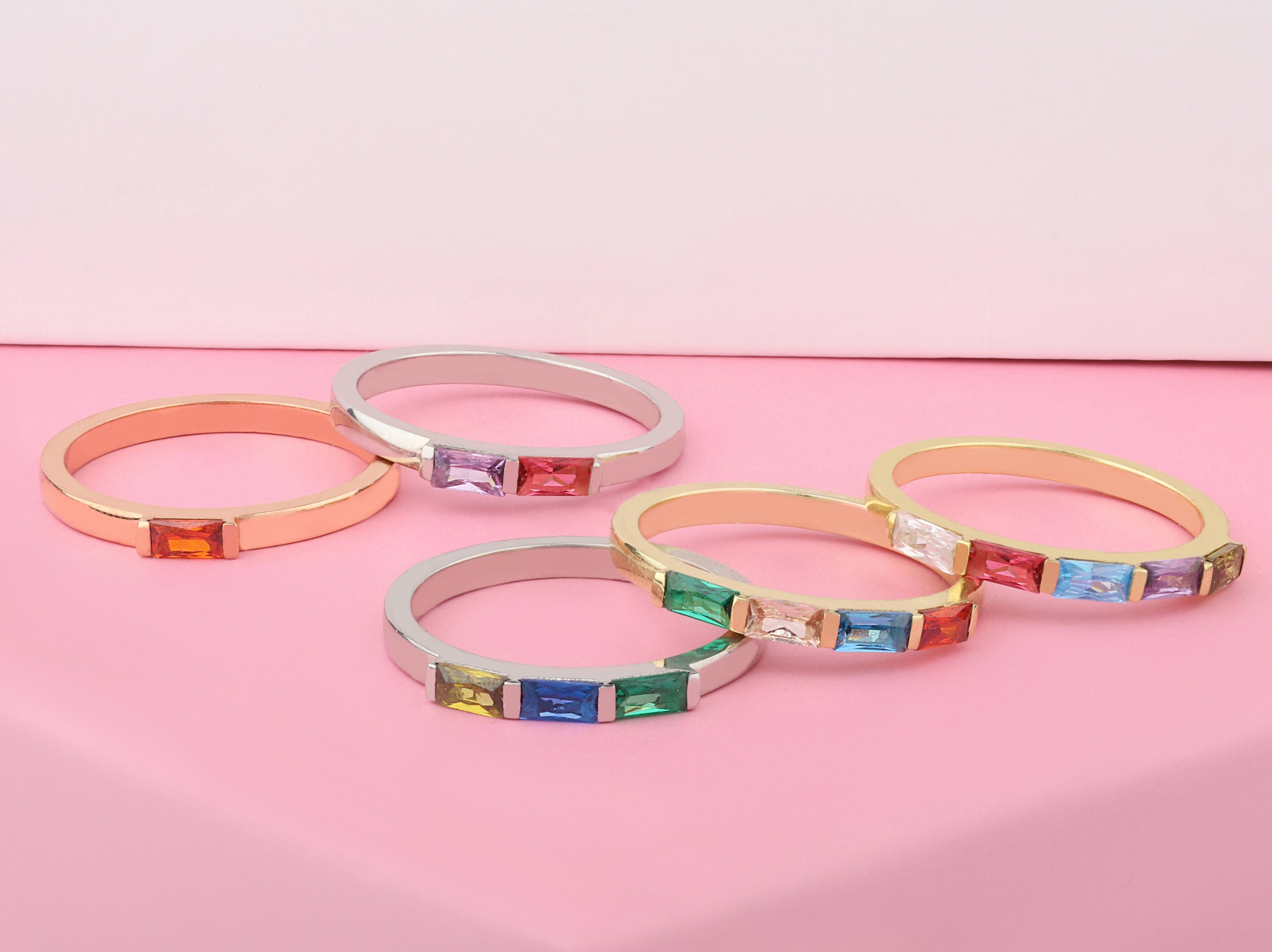 Personalized Handmade Birthstone Ring Jewelry Women Family - Etsy