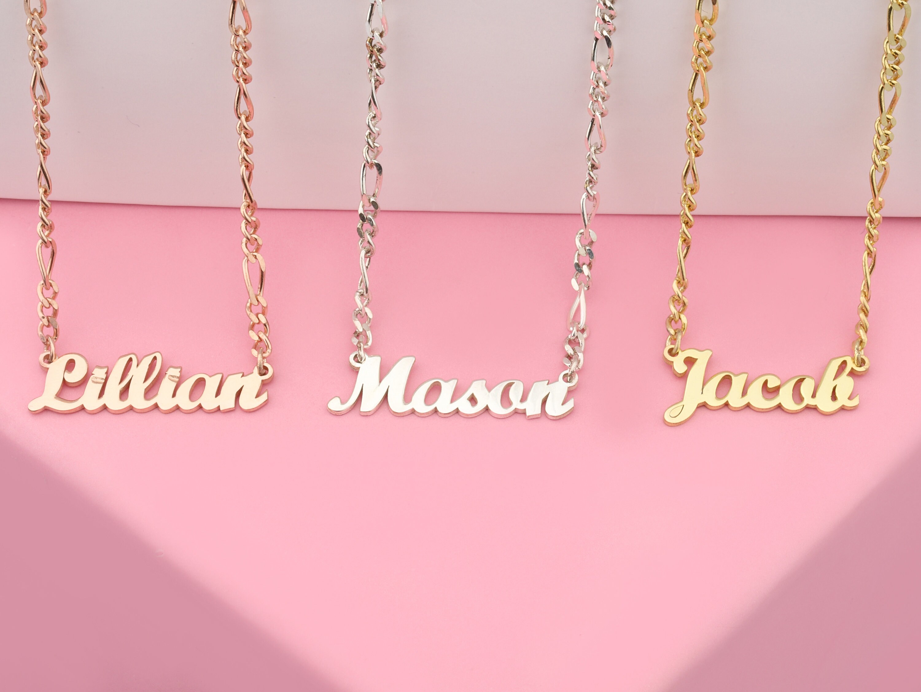 14K Gold Name Necklace Initial Name Necklace Name Necklace Etsy