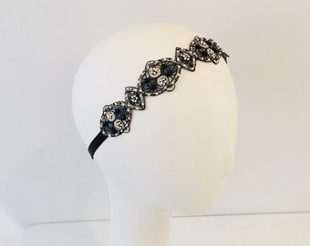 Adjustable Beaded Elastic Headband