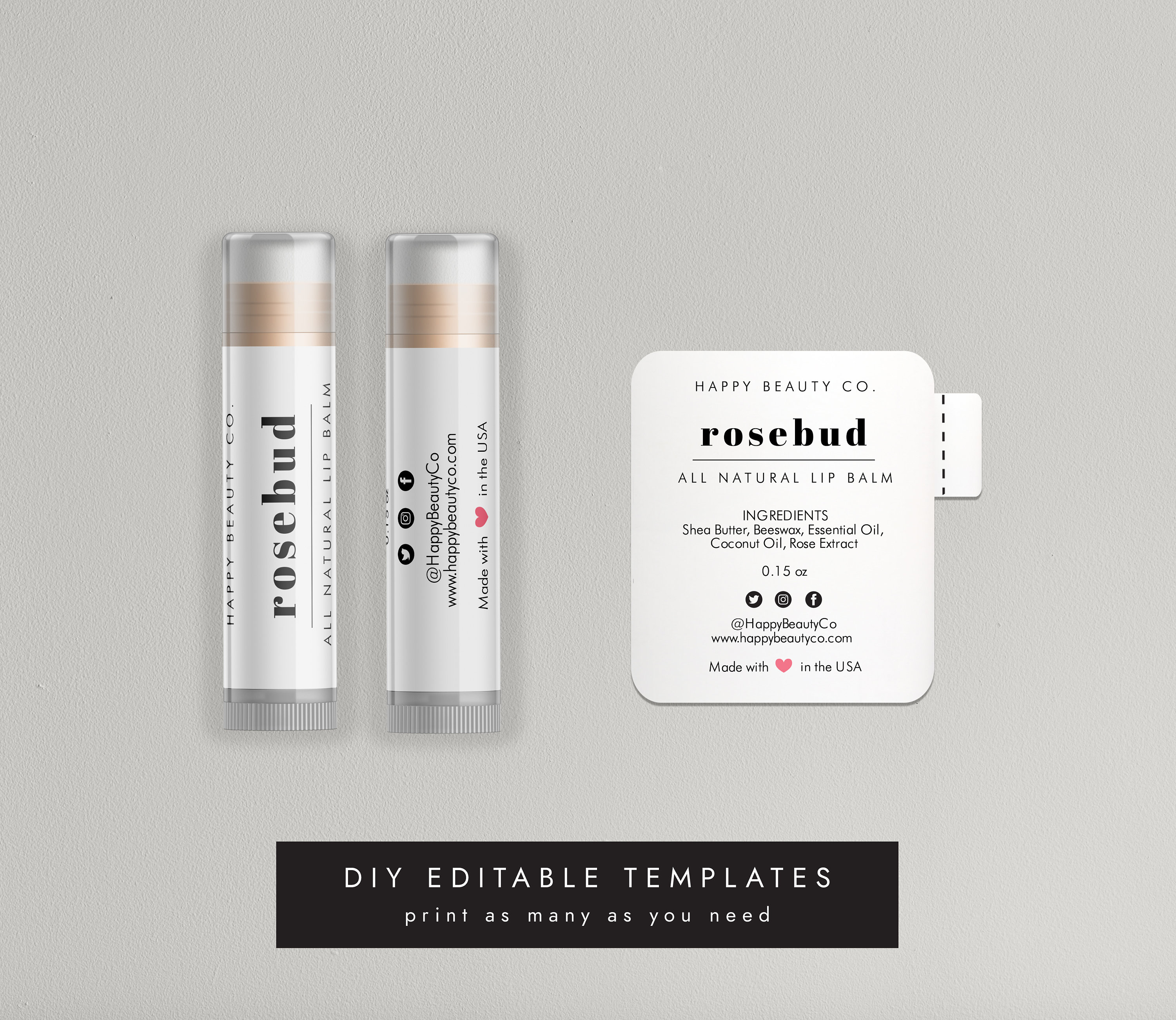 Modern Editable Lip Balm Label Template Printable Lip Balm Etsy